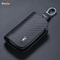 Carbon Fiber Pattern Leather Car Key Case Zipper Key Cover for BESTUNE T99 NAT T77 T55 B70 T90 M9 B70S T33 Accessories 2024