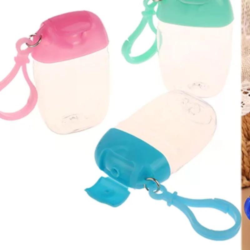 زجاجات محمولة قابلة لإعادة الملء 30 مل مع خطاف مطهر لليدين حاوية مستحضرات التجميل الكحولية حاوية توزيع الصابون الصغيرة في الهواء الطلق #1