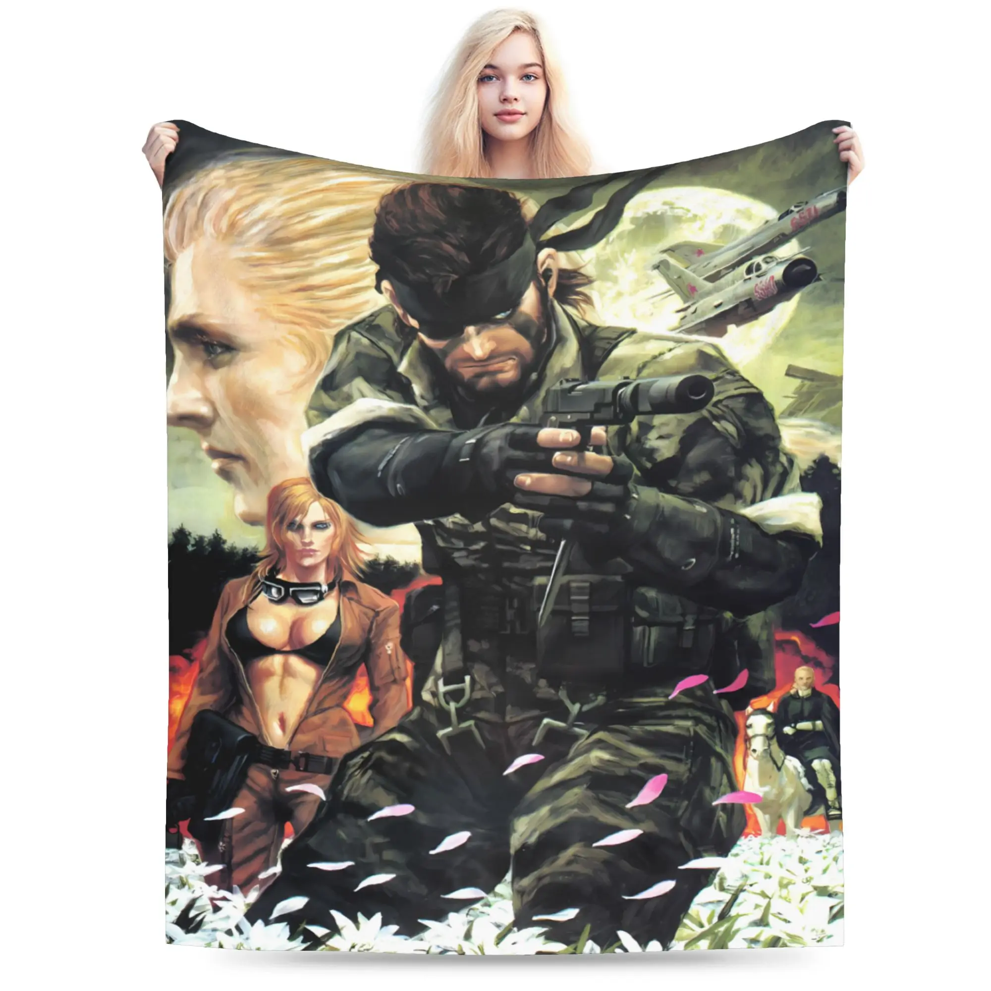 Metal Gear Solid Game Blankets  Soft Warm Fashion Plush Throw Blanket For Boy Girl Bedroom Flannel Bedspread Bed Cover