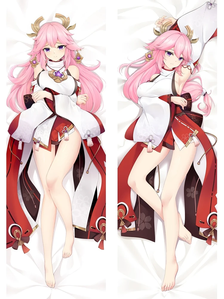 Anime Dakimakura Pillow Case Fate Sexy and Busty Yae Miko Double-Sided Halloween Decoration