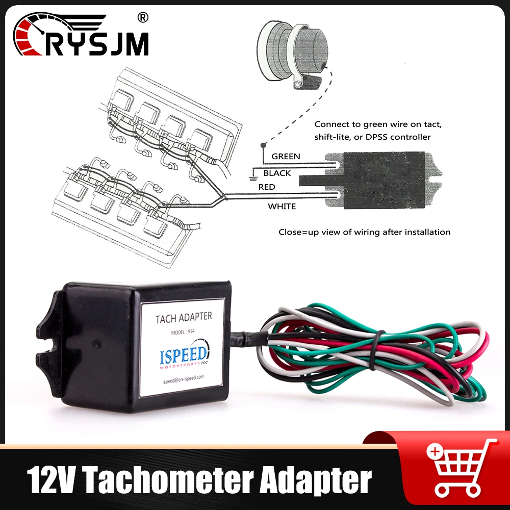 

12V Tachometer Adapter For Identify The Positive Wire Of The Ignition Coil Convert it Into 12V Signal Output RPM Signal Adapter