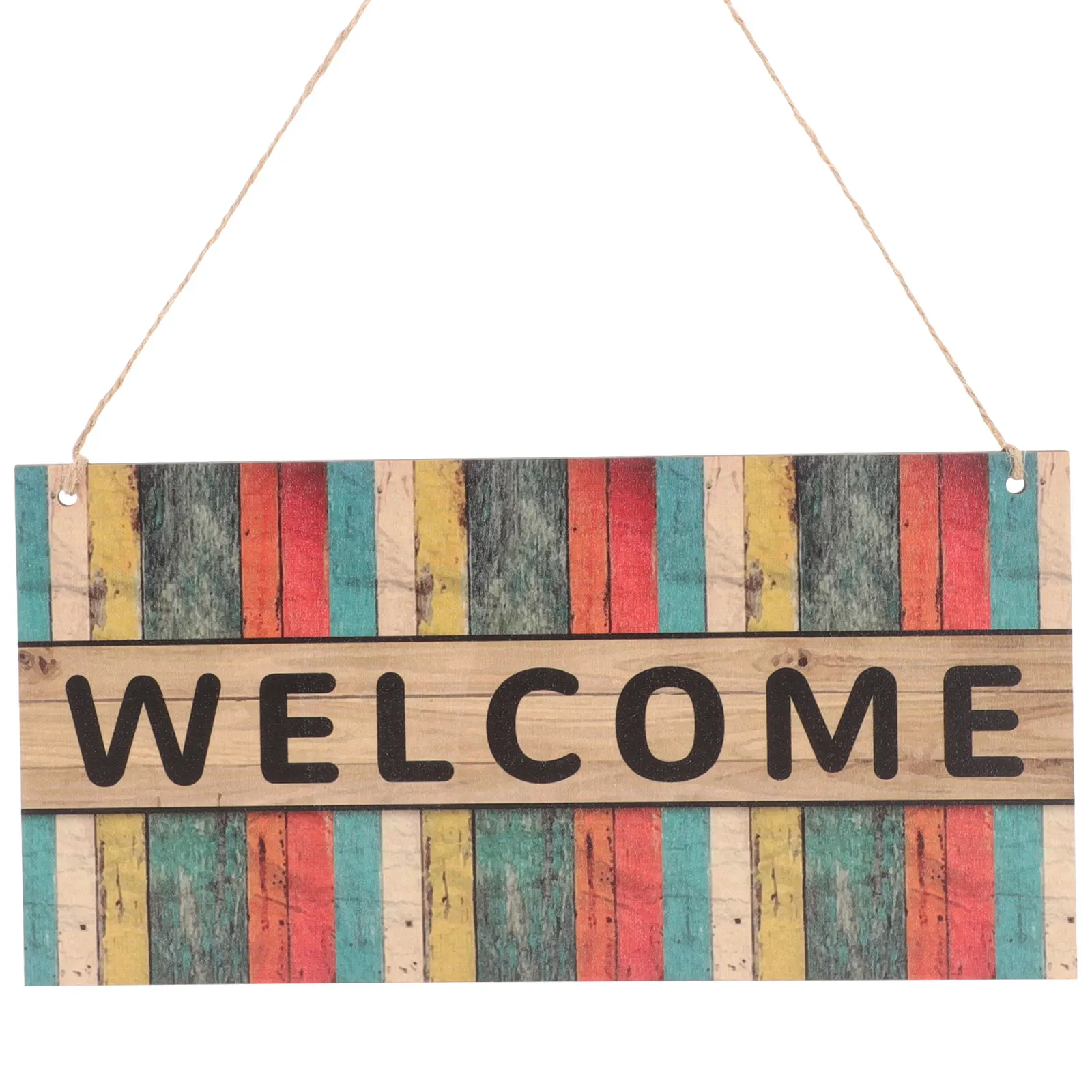 Wooden Hanging Sign Decor Welcome Front Door Pendant for Outdoor Porch Yard Farmhouse Style Light Weight Easy to Install and