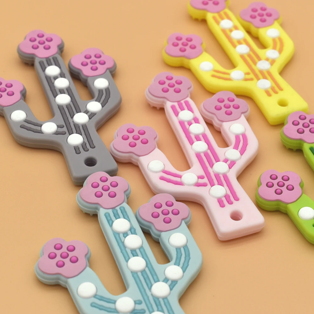 

1pc Safe Cactus Shaped Baby Teethers Silicone Teething Baby Teethers Dental Care Gifts Chew Toys for Children