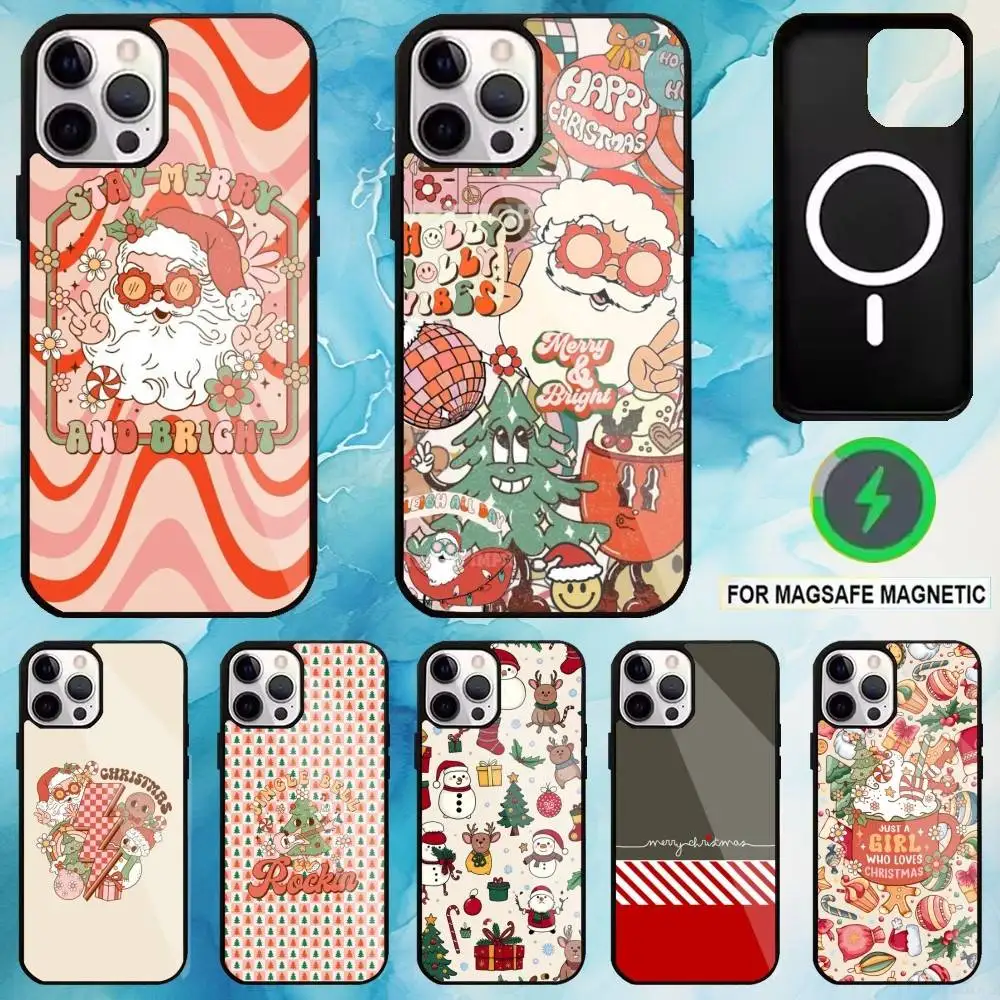 

Christmas Santa Claus Phone Case For iPhone17,16,15,14,13,12,11 Plus,Pro Max Magnetic For Magsafe Wireless Charging