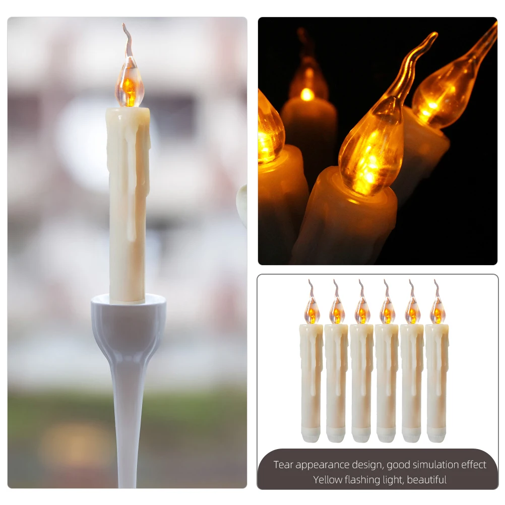 

6pcs Led Electronic Light Flameless Party Night Lamp Festival Decoration Safe Warm Illumination Compact Desktop Led Light