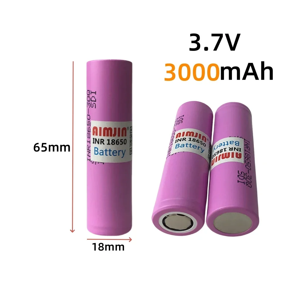 INR18650 30Q 3.7V 3.0Ah  Rechargeable Battery With USB Charger, Suitable For Our 18650 Toys, Tools, Flashlight Batteries, Etc