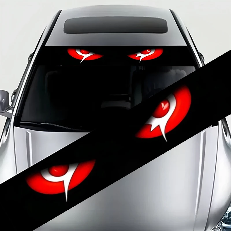 1 peça tira decorativa estilo mau olhado vermelho e preto adesivo decorativo de alto desempenho, filme de carro de vinil, resistente a UV