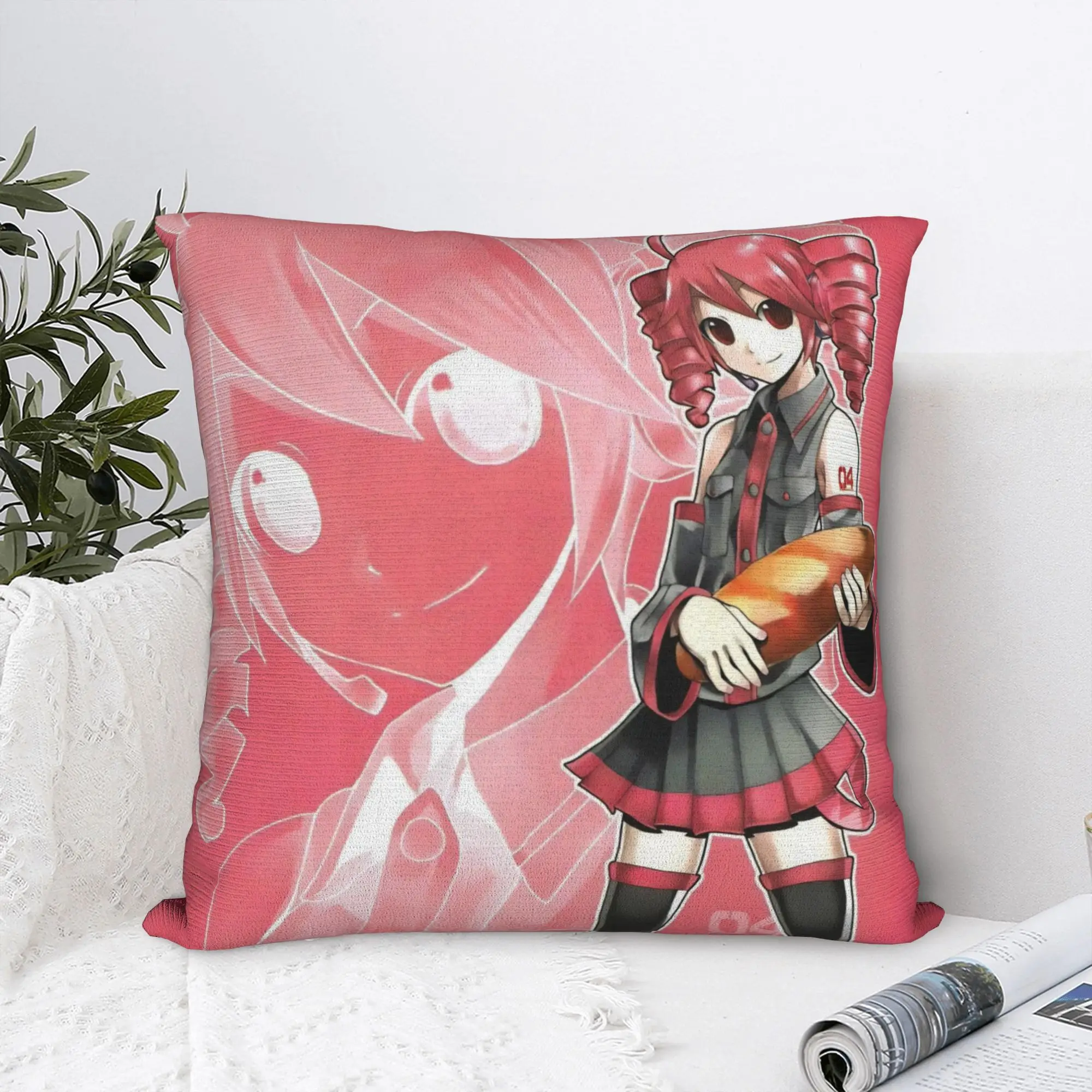 Kasane Teto Square Pillow Cases Anime Vtuber Cushion Cover Awesome Zippered Decorative Throw Pillow Case Cover for Home 40*40cm