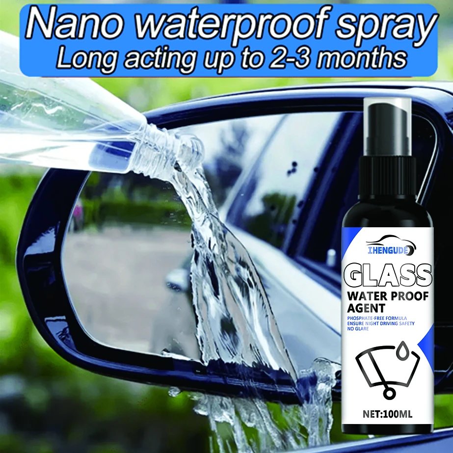 Waterproof Spray, Rain-Repellent Coating, Hydrophobic Anti-Rain Liquid for Car Glass, Anti-Fouling and Anti-Radiation Hazards
