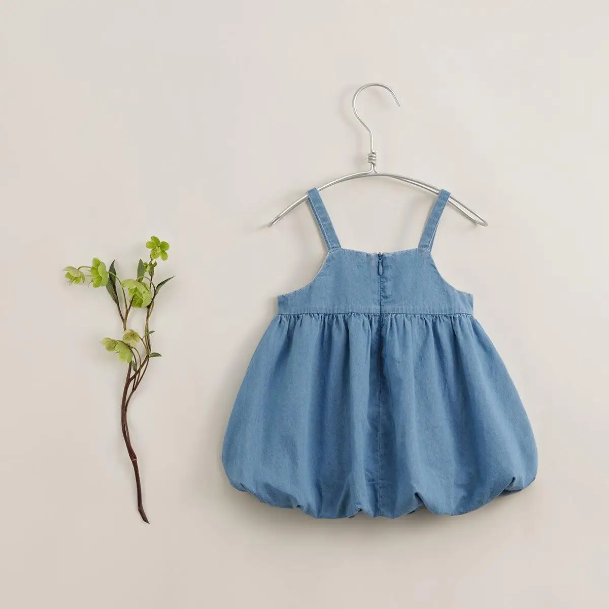 MARC&JANIE   Girls Summer Cotton Denim Suspenders Dresses 230617 French Series