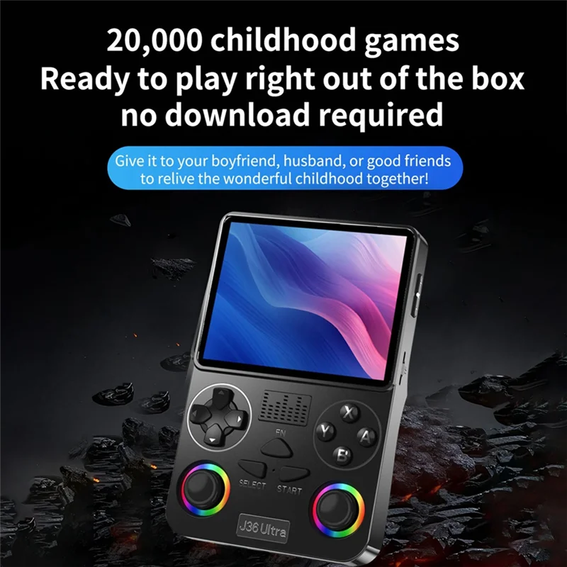 J36 Ultra 64G Ретро портативная игровая консоль 3,5-дюймовый портативный игровой плеер с поддержкой 20+ симуляторов 20000 игр