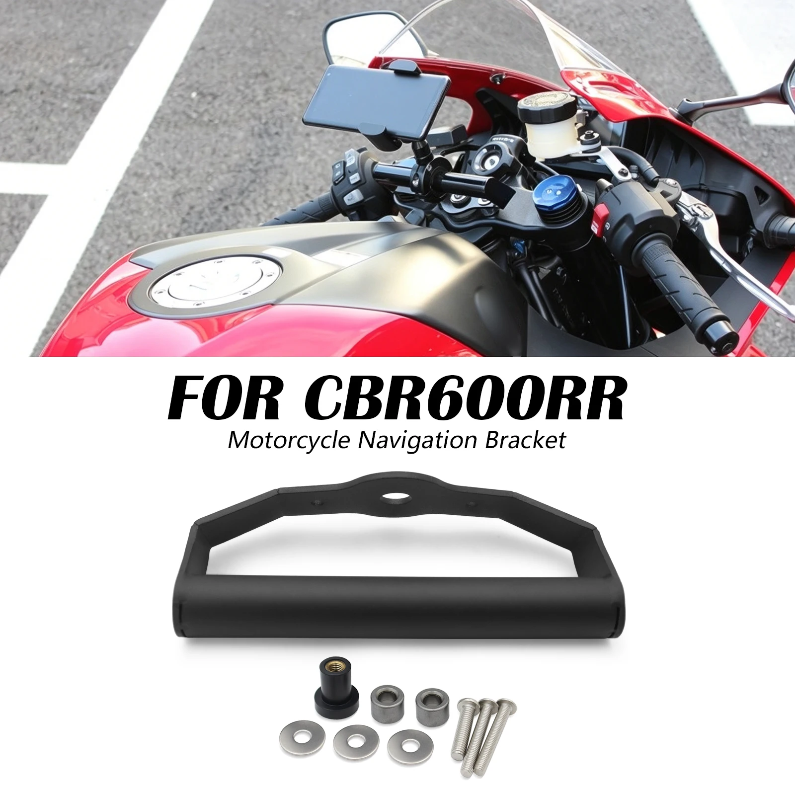 オートバイハンドルバーメディアラックナビゲーションブラケット-gps-電話スタンドホルダーサポートホンダ-cbr-600-rr-2024-cbr600rr-2020-2025