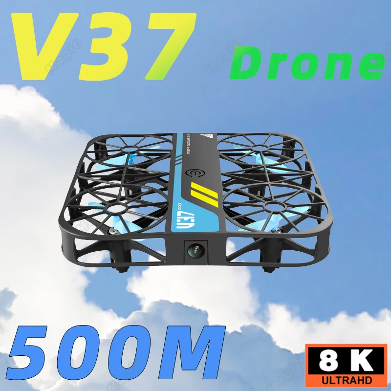 V37 8K Mini Grid Drone WIFI FPV droni con fotocamera HD 6K Pocket Remote Control elicottero aereo RC Quadcopter giocattoli regalo per bambini