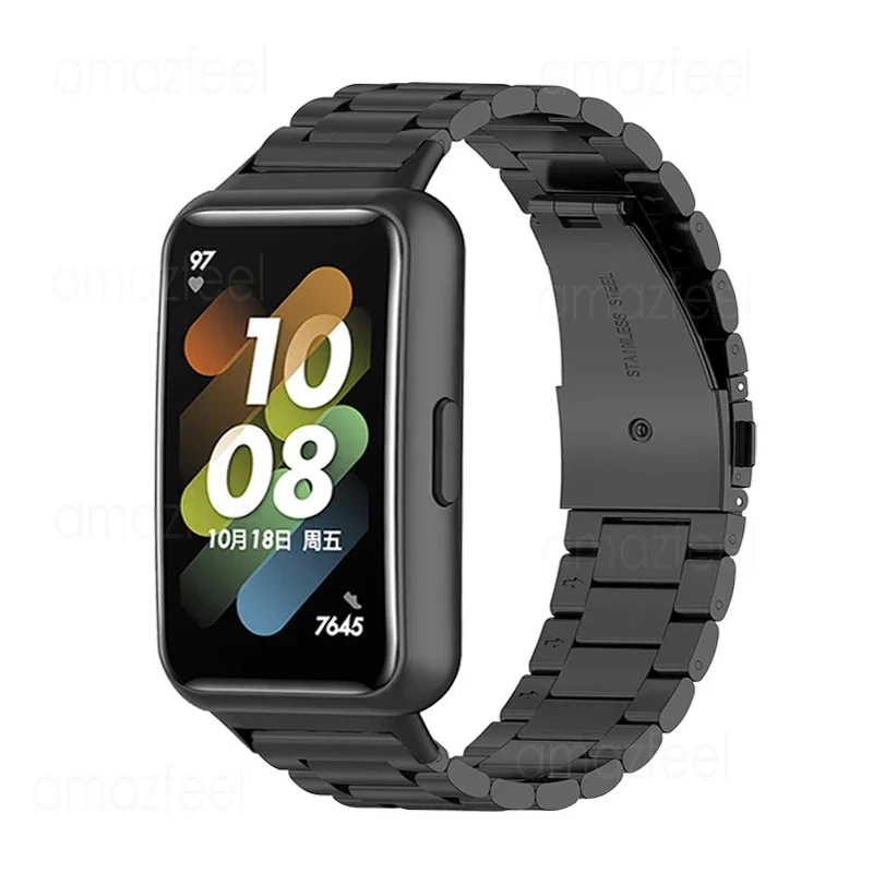 Cinta de aço inoxidável para huawei band 7 6 banda inteligente pulseira de metal para huawei banda 6 pro pulseira para banda de honra 6 pulseiras