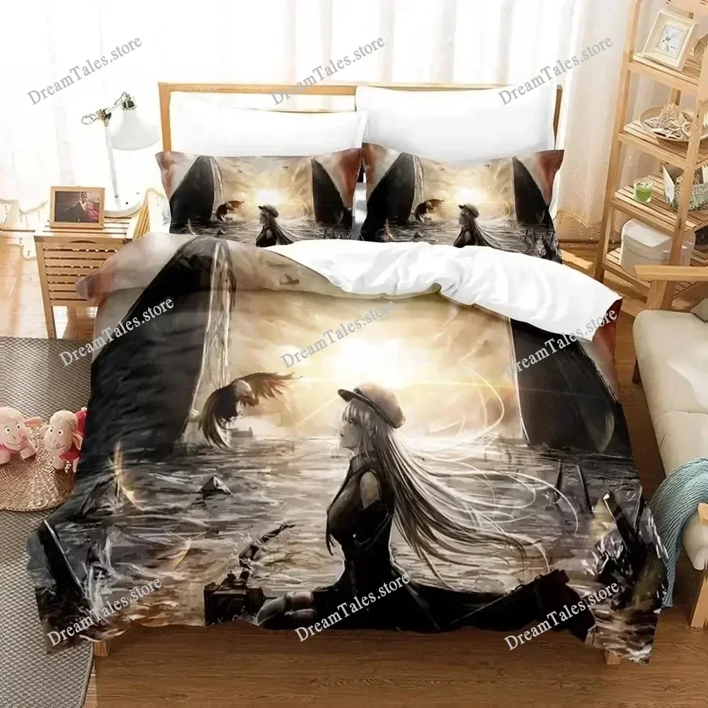 

Azur Lane Luxury Bedding Set Japan Anime Cartoon Duvet Cover Set Comforter Bedspread Linen Twin Single Size Printed Home Textile
