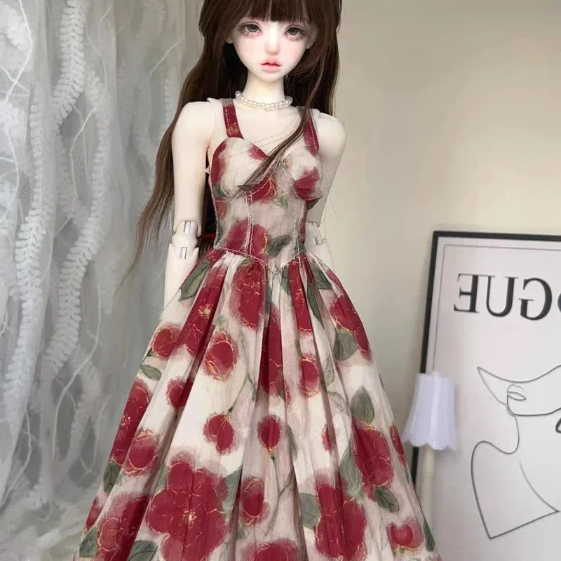 

Doll Clothes are suitable for 1/4 size Floral Vintage Waist Cinch Slip Dress Doll accessories