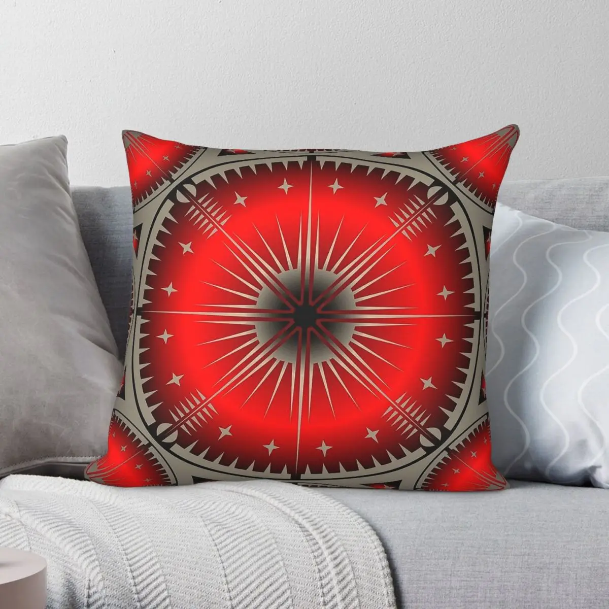 Ethnic Tribal Gathering Pillowcase Polyester Linen Velvet Pattern Zip Decorative Car Cushion Cover 45x45