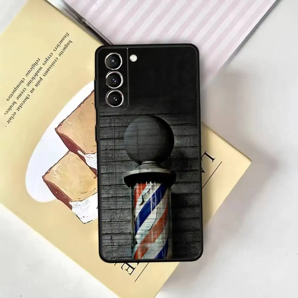حافظة هاتف Barber Shop Hair1 لهاتف سامسونج جالاكسي A13,21s,22,31,32,52,53,71,72,73, غطاء أسود ناعم #2