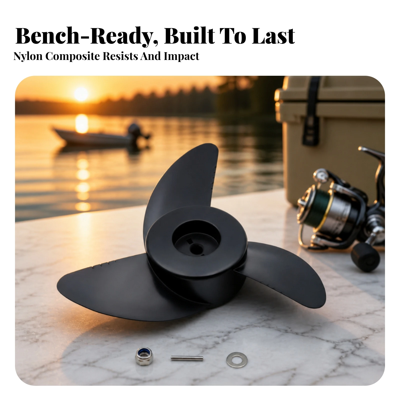 Boat Propeller Black Outboard Propeller Hardware Streamlined Compact
