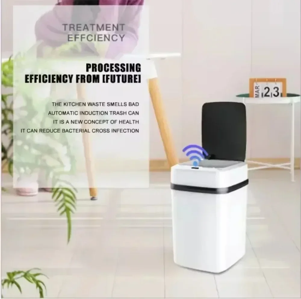 13L Smart Trash Can Automatic Sensor Dustbin Electric Waste Bin Waterproof Wastebasket for Kitchen Bathroom Recycling Trash