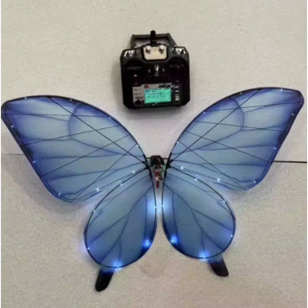 RC Bionic Butterfly with LED Lights Flapping Wing Aircraft Powerful Motor Easy Control for Stage Performance Wedding Gift Toy