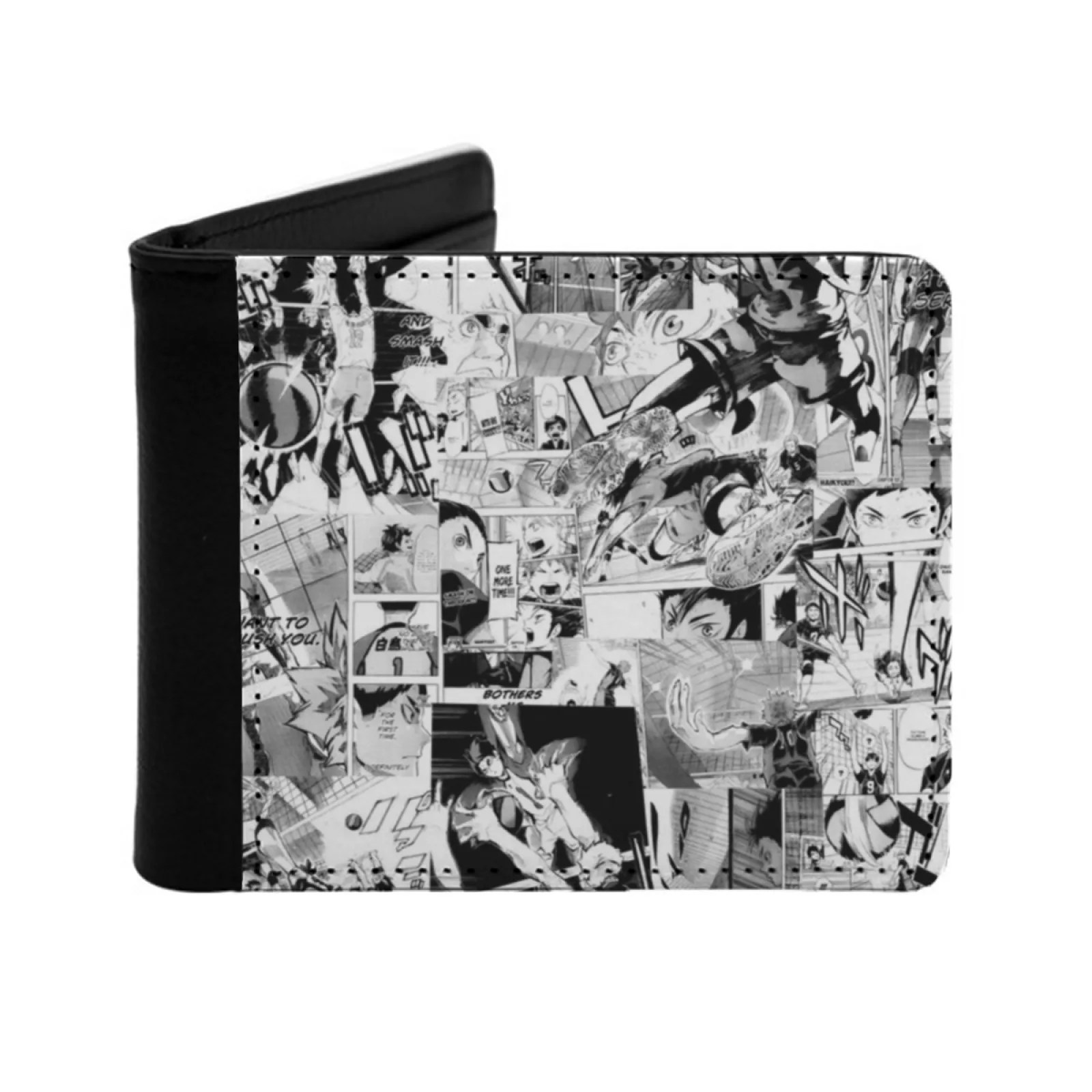 

Manga Collage Short Men's Wallet Multifunction Purse Male Pu Leather Wallet Anime Volleyball Sports Manga Personalized Print