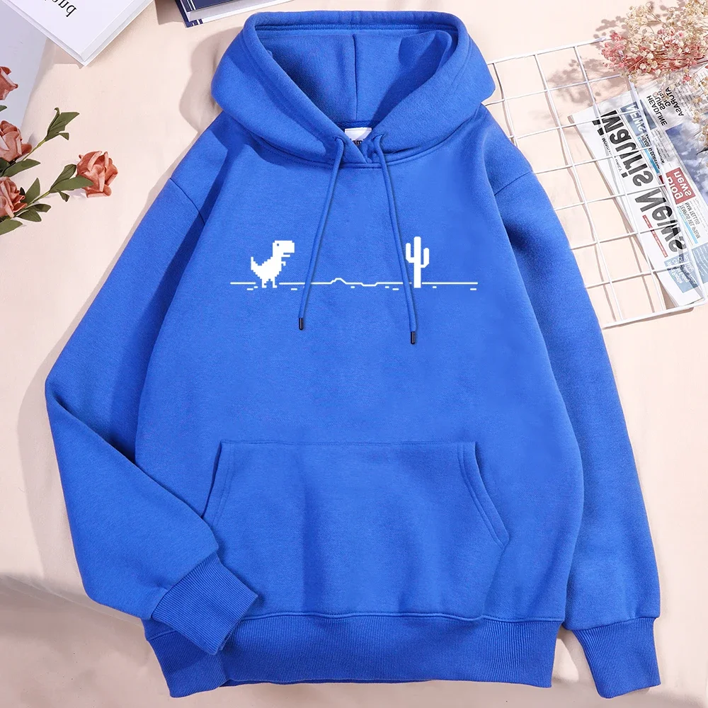 Network Glitch Little Dinosaur Sweatshirt Men's And Women's Casual Hoodie Hip Hop Comfort Street Wear Loose Warm Clothes Hoodie