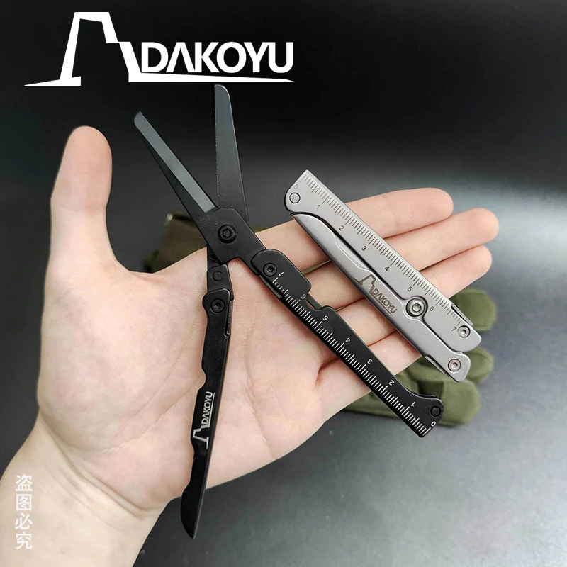 DAKOYU Big Scissors With Back Clip Graduated Scale Outdoor Tools EDC Tools