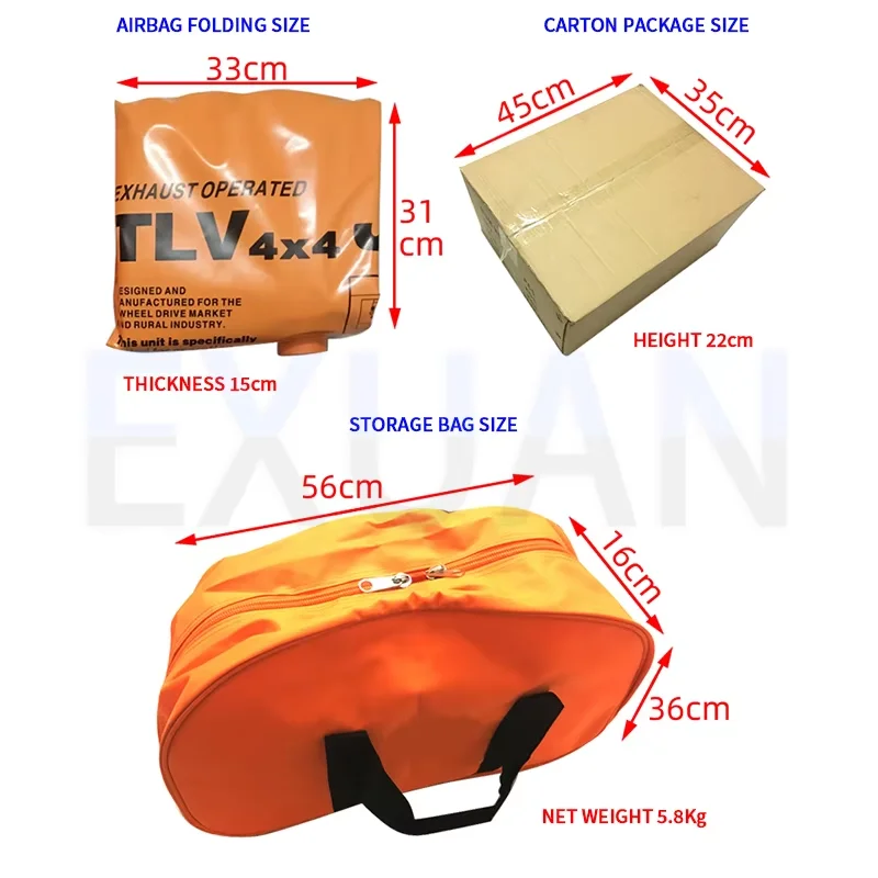 4.5T العادم الهواء جاك سيارة SUV سيدان عجلة دعم الرافعات الطوارئ الهروب الهواء نفخ رفع حقيبة السيارات نفخ جاك #5