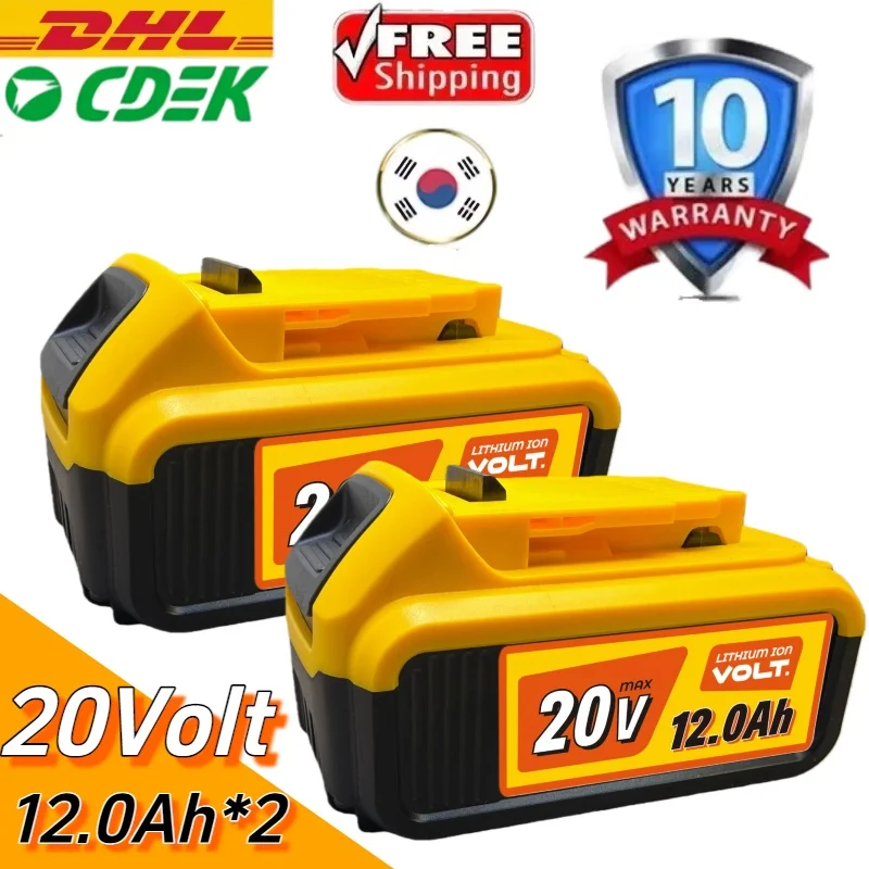 

20V 12000mAh Battery for DeWalt Tools - DCB200, DCB206, DCB205, DCB204-2, DCB2001 - 12.0Ah Rechargeable Electric Tool Battery