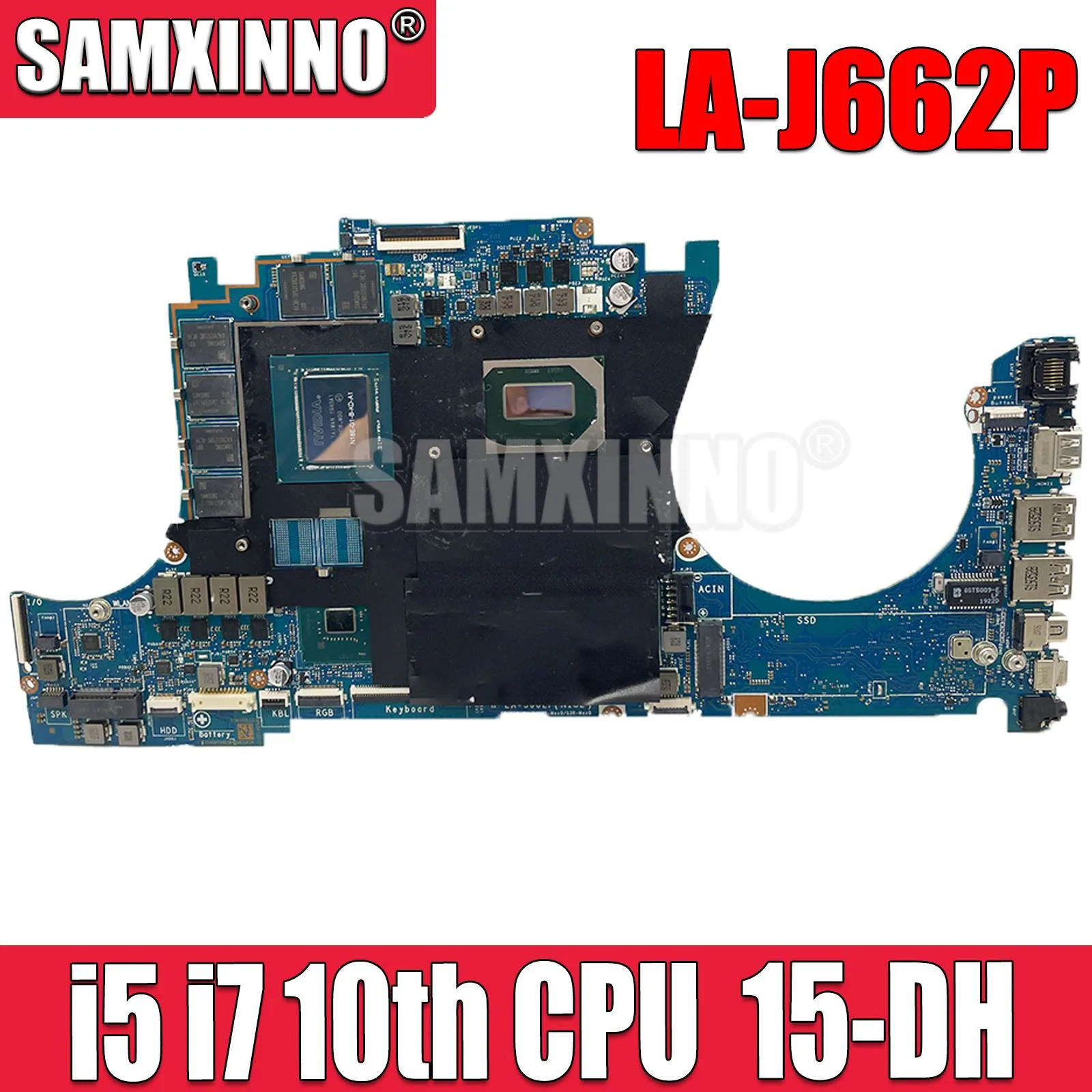 

SAMXINNO M08274-001 M08274-601 Motherboard For HP 15-DH Laptop Motherboard i5-10300H i7-10750H CPU LA-J662P(N18E) 6GB DDR4