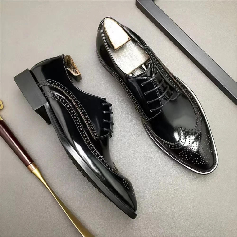 

2022 NEW Brogue Engraved First Layer Cowhide Men's Casual Business Formal Leather Shoes