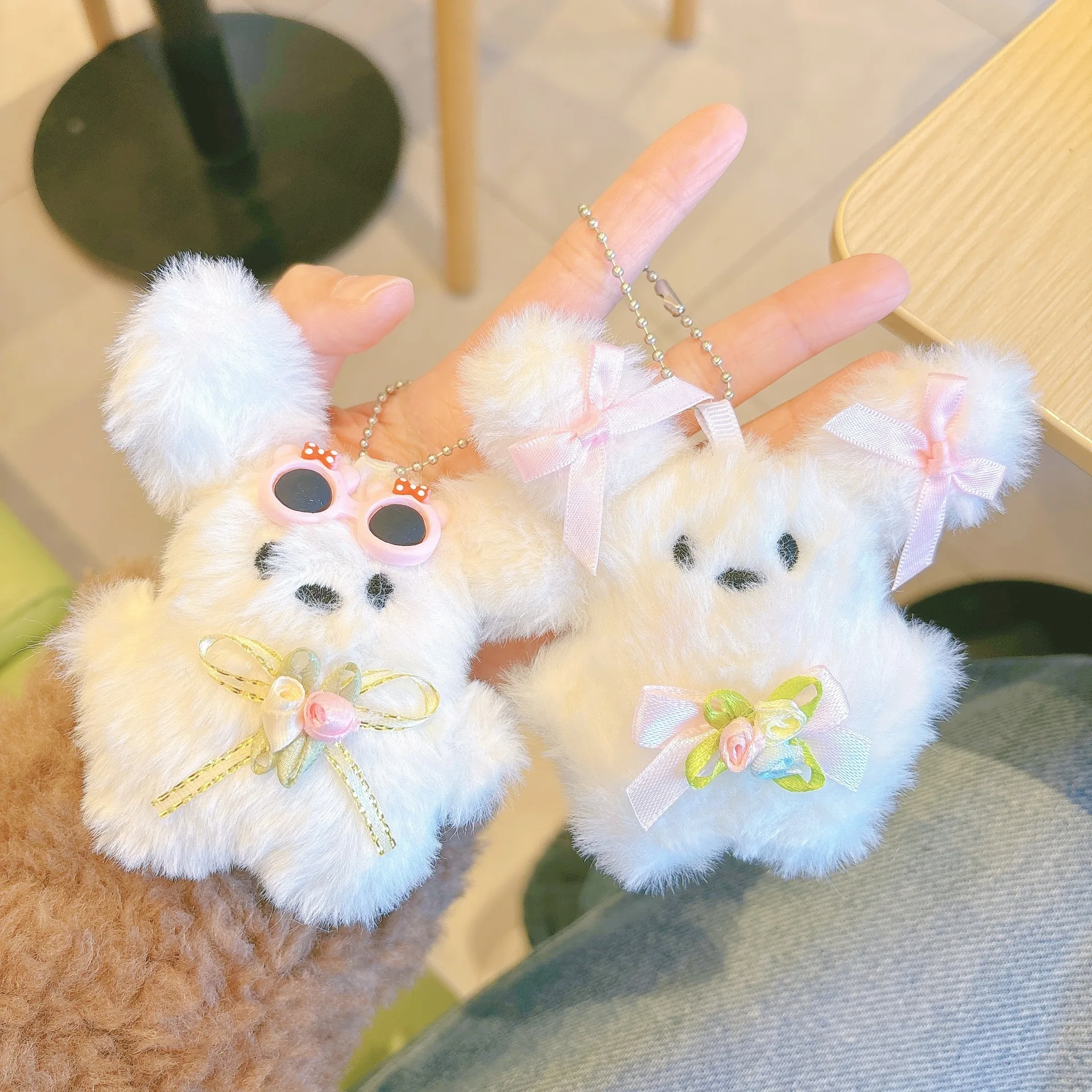 

Милый пушистый плюшевый брелок-кролик 10,5 см, талисман удачи для сумок, для девочек, женщин, детей, идеальный подарок-оберег