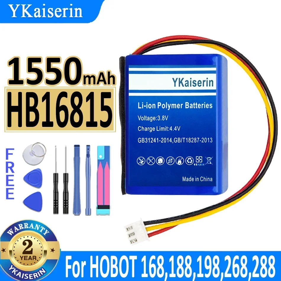 

1550mAh YKaiserin Battery HB16815 for HOBOT 168,188,198,268,288 Bateria