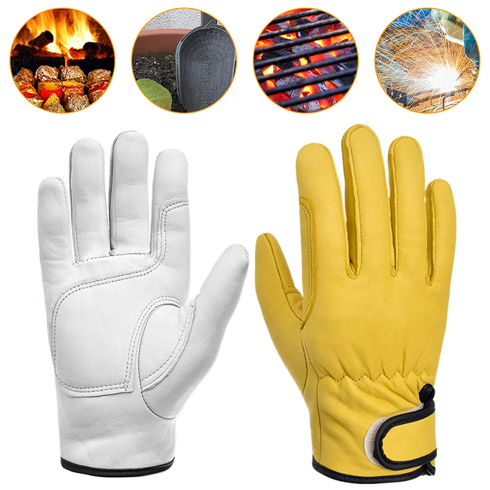 Welding Gloves Leather Working Gloves Construction Site Sports Gardening Drive Worker Repairman Hiking Protecting Hands