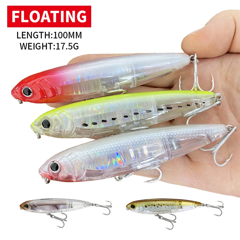 1 Pcs 100mm 17.5g 3D Inshore TopKnock Pencil Topwater Walker Pencil Fishing Lures Floating Pesca Artificial Peche Saltwater 9071