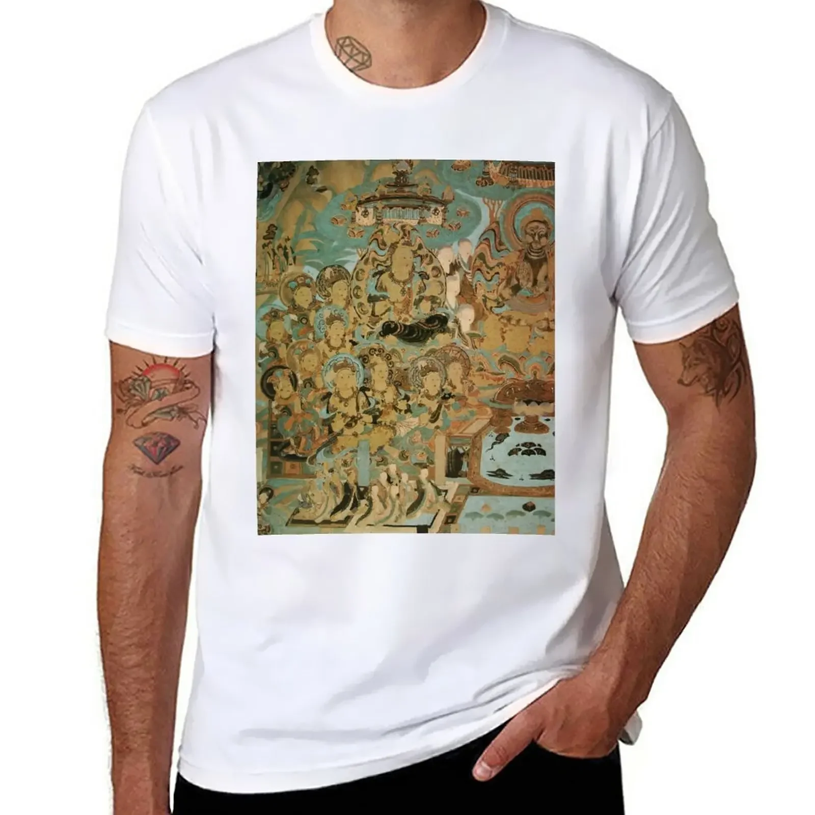 New Dunhuang Mogao Caves——(Buddhist) religious assembly T-Shirt anime stuff tops baggy shirts aesthetic clothes outfits for men