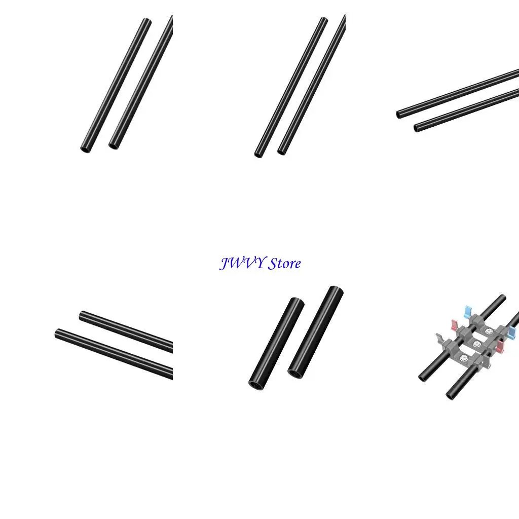 573A Threaded 15mm Aluminum Camera Rod 6 Length Choice for DSLR Shoulder Mount Syste