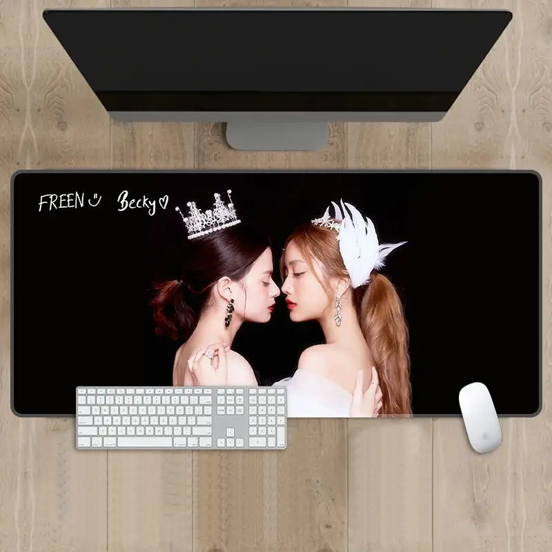 Freen&Becky Co branded Mouse Pad Pink Theory Large Computer Desk Pad Mouse Pad Lock Edge Girl