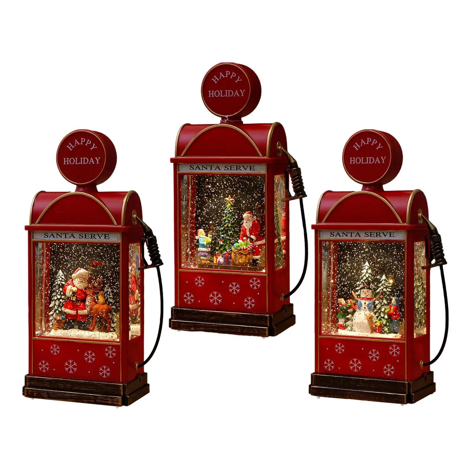 

Christmas Snow Globe Lantern Night Light for Study Room Bookshelf Restaurant