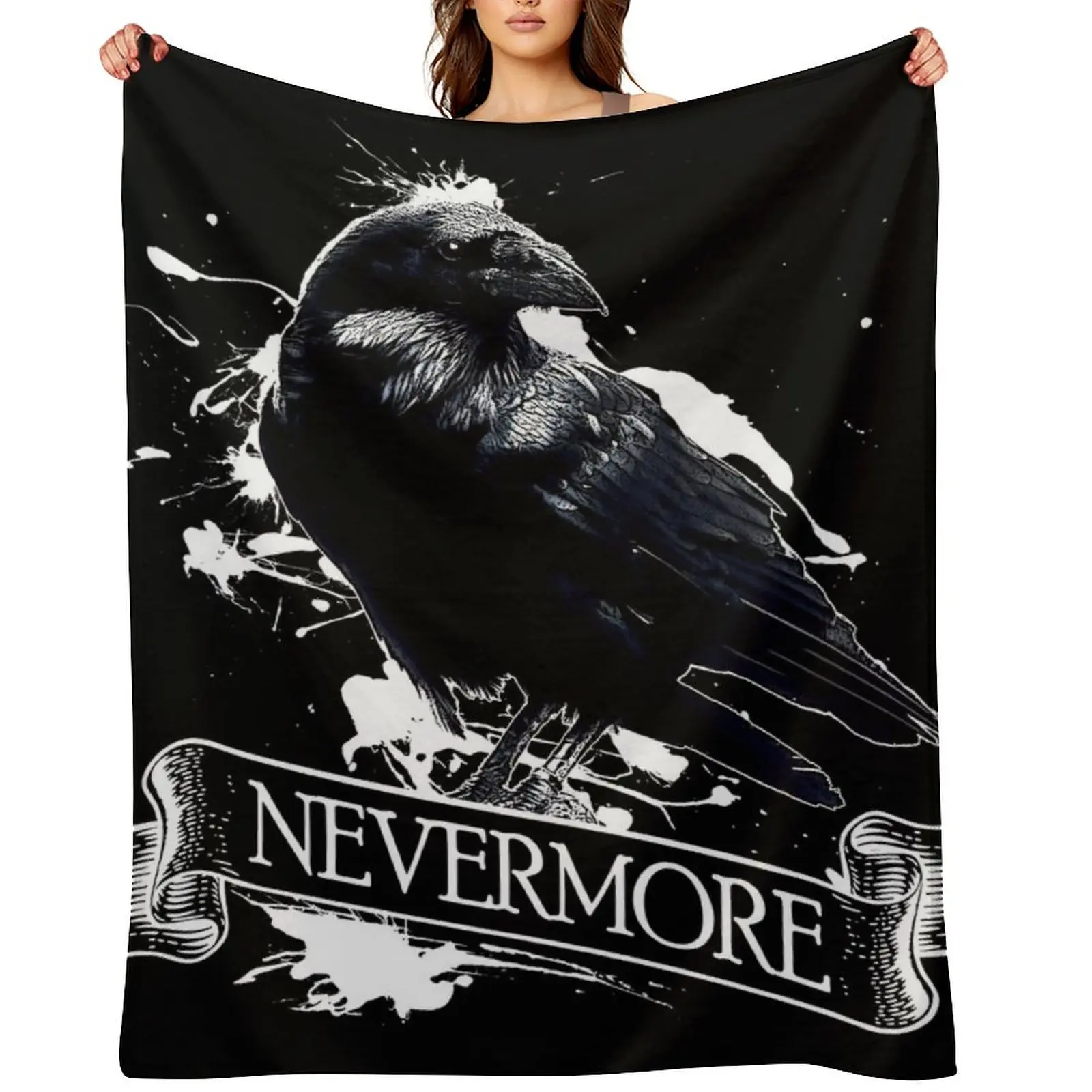 

Edgar Allan Poe Raven Nevermore Throw Blanket Polar Decorative Sofas Decoratives Sofa Blankets