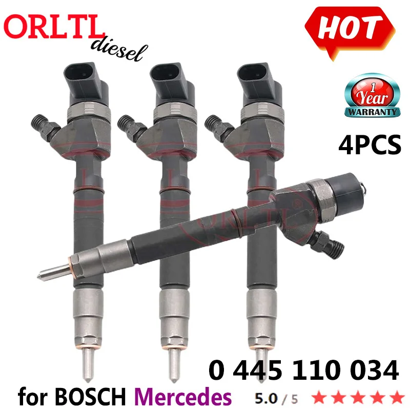 

ORLTL New Original Inyector 0445110034 6130700187/A6130700187 For Mercedes-Benz 0 445 110 034 0986435012 4PCS