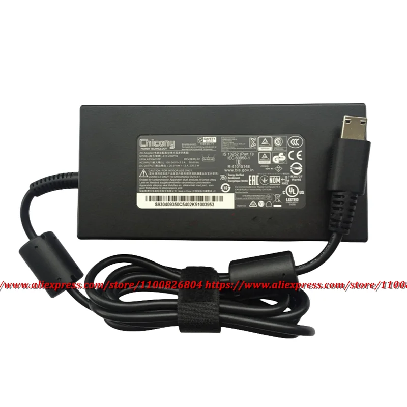 New Chicony A17-230P1B 20V 11.5A 230W AC Adapter For MSI GP76 GE66 GE76 Gaming Laptop Power Supply Charger ADP-230GB D USB Tip