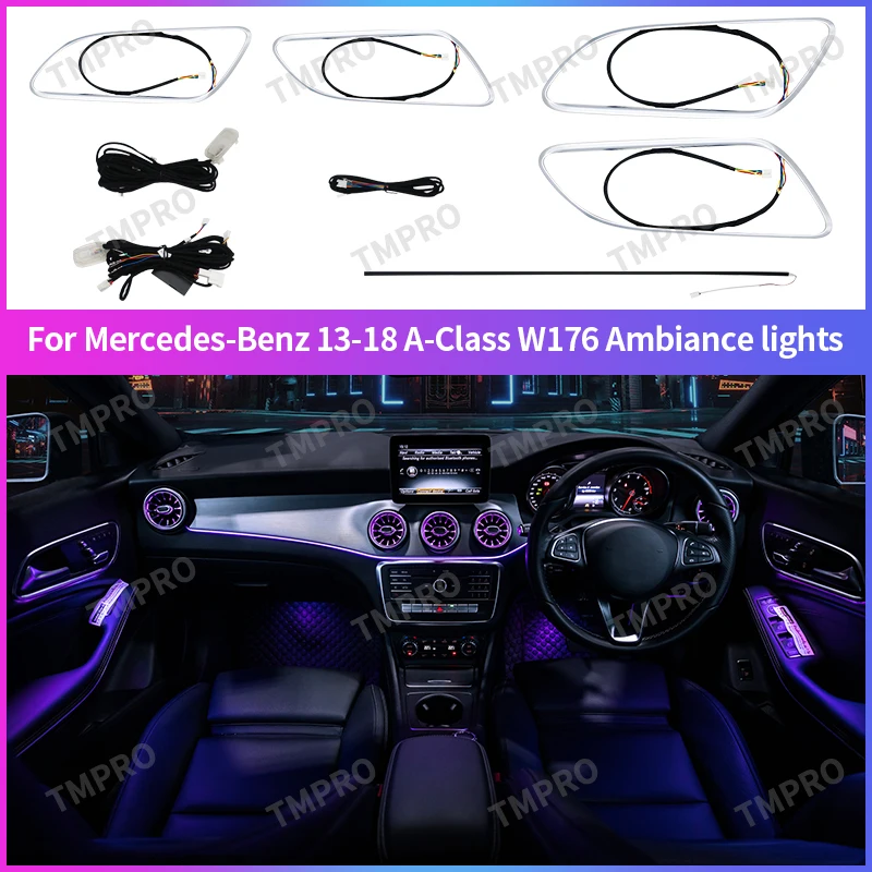 

Applicable for Mercedes-Benz AMG A/B/CLA/GLA Class W176 W117 W156 W246 Ambient Lights Automotive Interior Decoration64 Colors