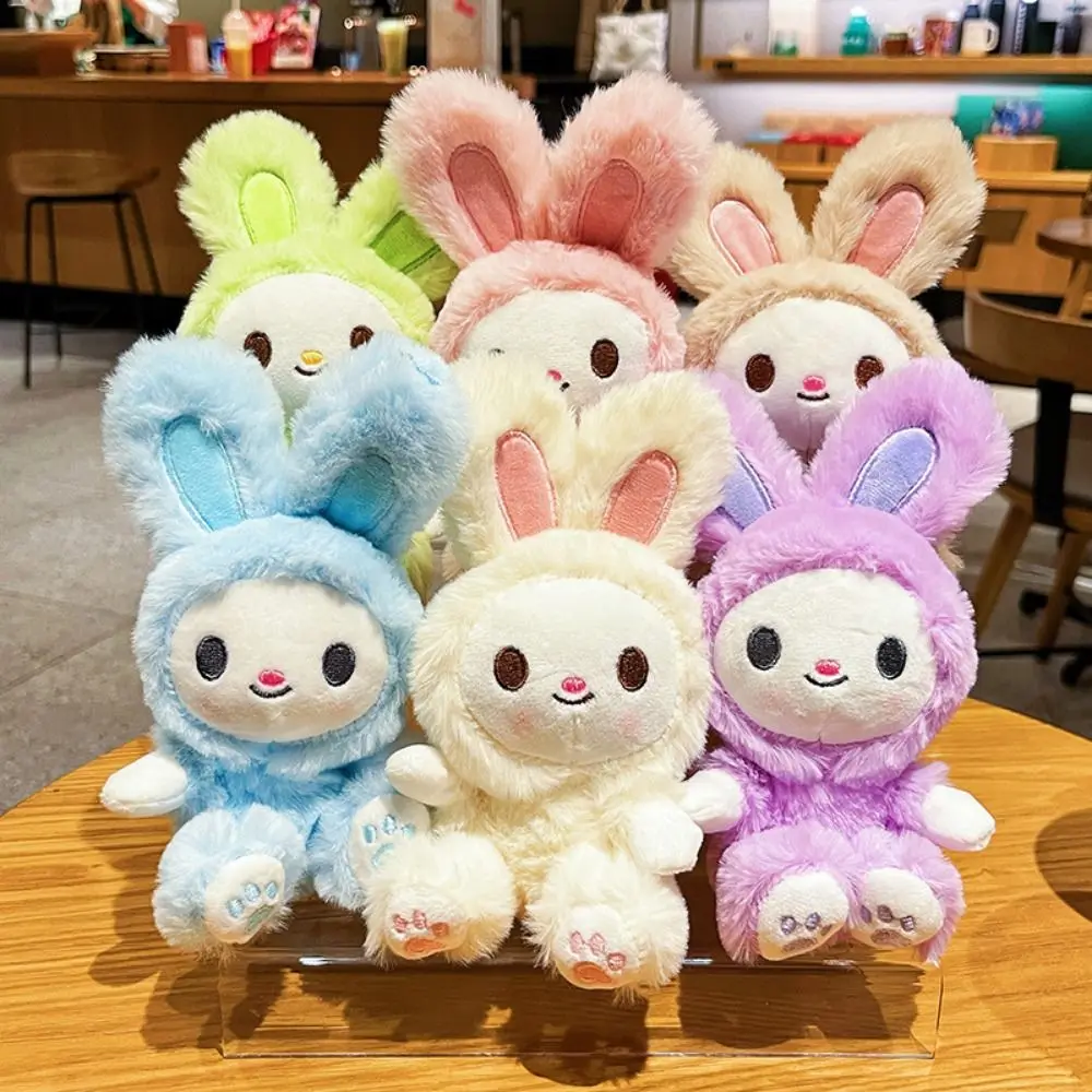 Mode Cartoon Klein Dier Sleutelhanger Gevuld Konijn Konijn Pluche Poppen Hanger Creatieve Trinket Autosleutel Ring Kleine Geschenken