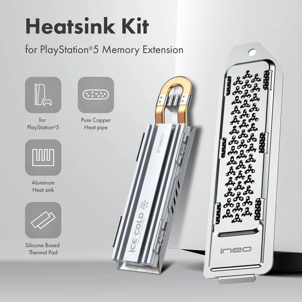 

For PS5 M.2 NVME 2280 SSD Heatsink Magnesium Aluminum Alloy SSD Cooler with Dust Cover Hard Disk Heat Sink for Playstation
