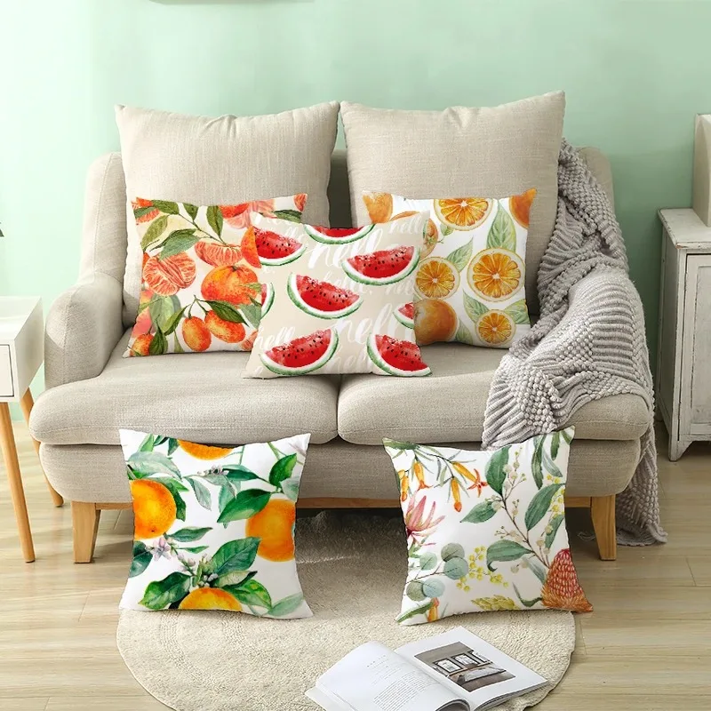 Summer Fruit Decorative Pillowcase Living Room Office Home Pillowcase Car Ornaments