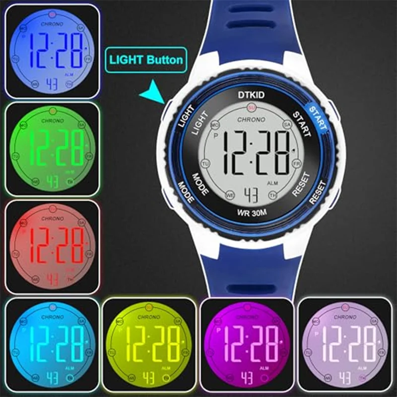 Girls And Boys Cute Meow Star Watches Kids Children's Junior High School Waterproof Alarm Clock Electronic Watch