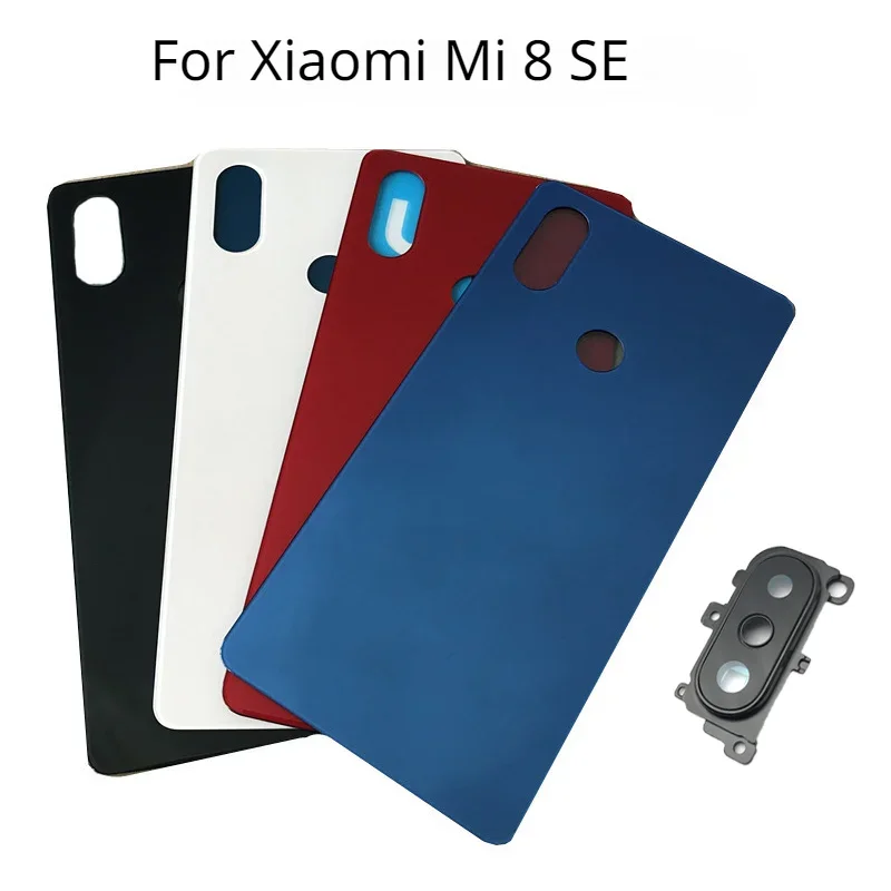 brand-new Back Cover For Xiaomi Mi 8 SE Battery Cover Glass Rear Door Housing Case with Camera lens Replace Parts