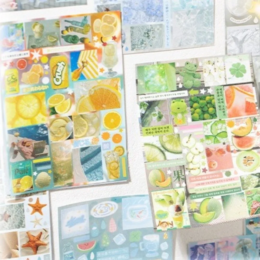 Cute Die-cut 3D Sticker Book Cartoon Style Collage Material Decorative Stickers Cut Film Coil Wind-Cut Film Diary Sticker